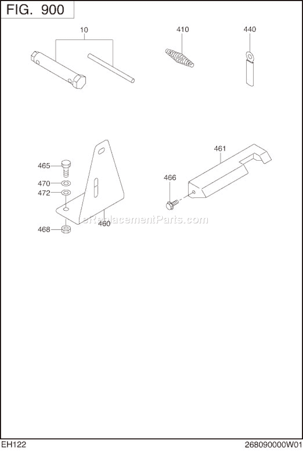 Subaru / Robin EH122YD1990 Engine Accessories Diagram