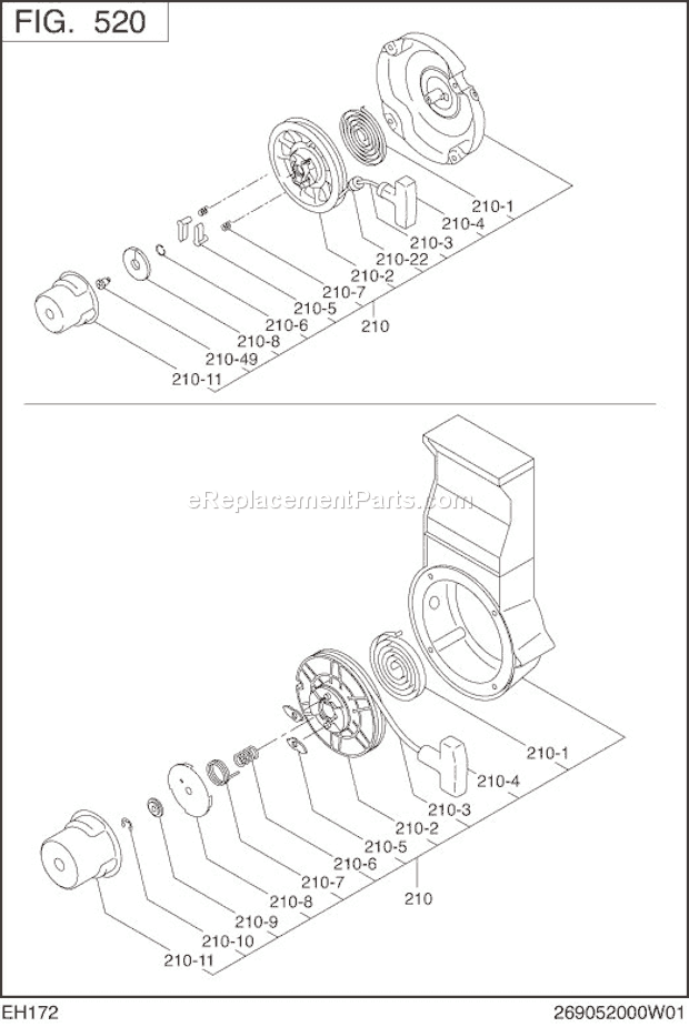 Subaru / Robin EH172B00060 Engine Page H Diagram