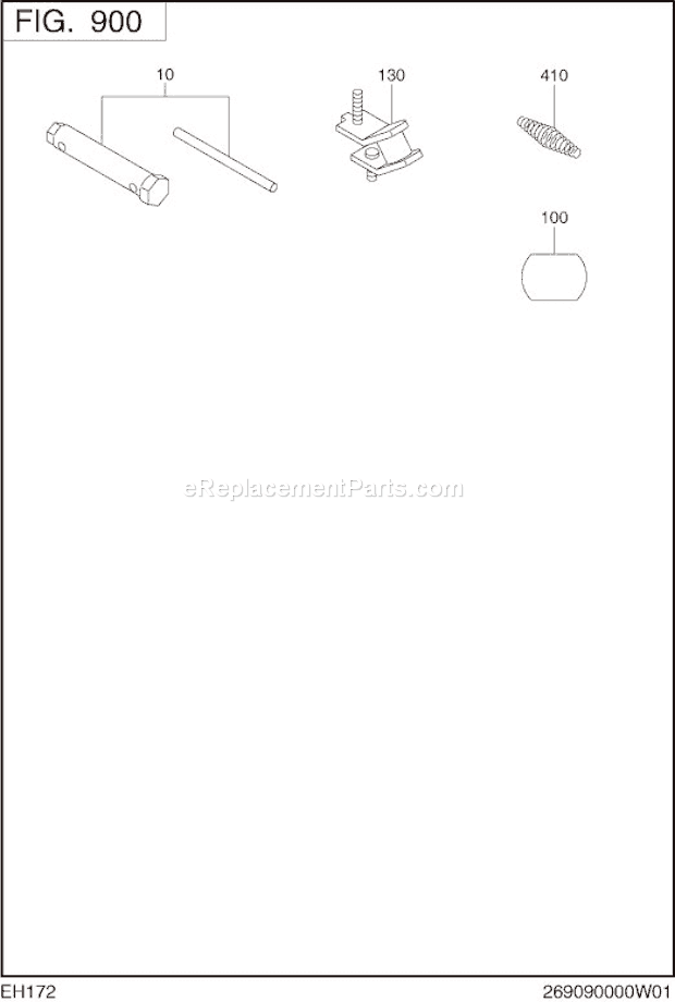 Subaru / Robin EH172B02050 Engine Accessories Label Diagram