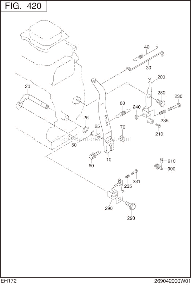 Subaru / Robin EH172B71030 Engine Governor,Operation Diagram