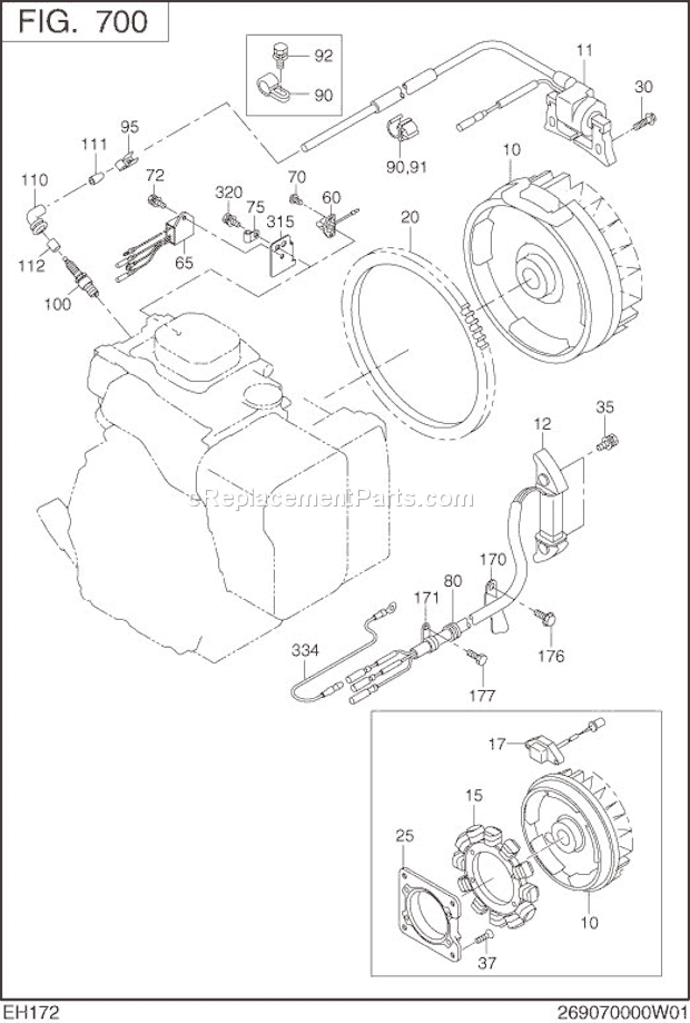 Subaru / Robin EH172B72100 Engine Electric Device Diagram