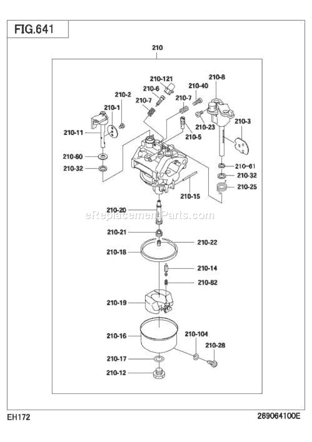 Subaru / Robin EH172D23000 Engine Carburetor Diagram