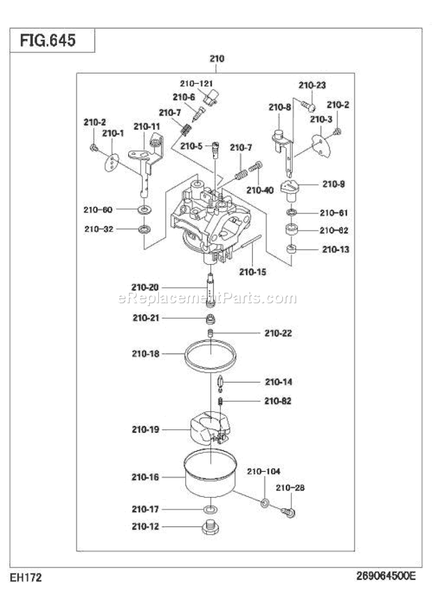 Subaru / Robin EH172D23120 Engine Page H Diagram