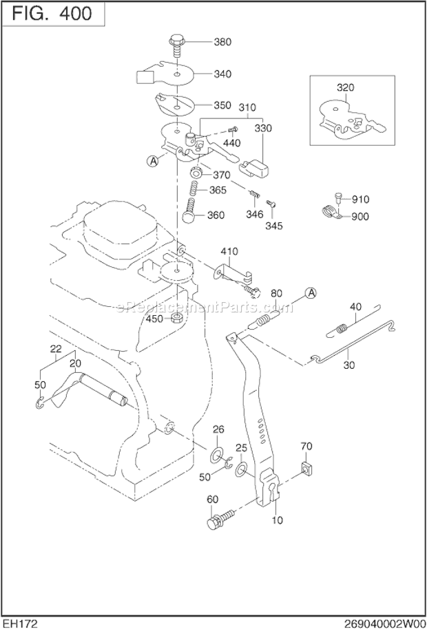 Subaru / Robin EH172D62010 Engine Governor,Operation Diagram