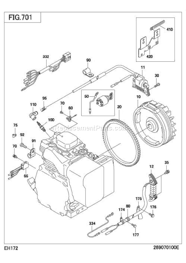 Subaru / Robin EH172DS1030 Engine Electric Device Diagram