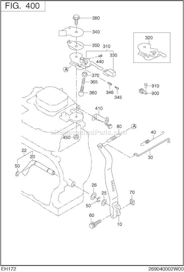 Subaru / Robin EH172YD0100 Engine Governor,Operation Diagram