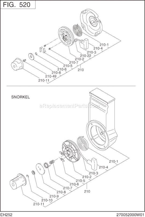 Subaru / Robin EH252B00010 Cooling Starting Diagram