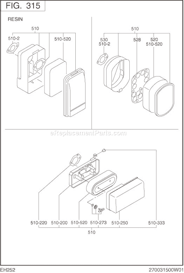 Subaru / Robin EH252B11020 Engine Page D Diagram