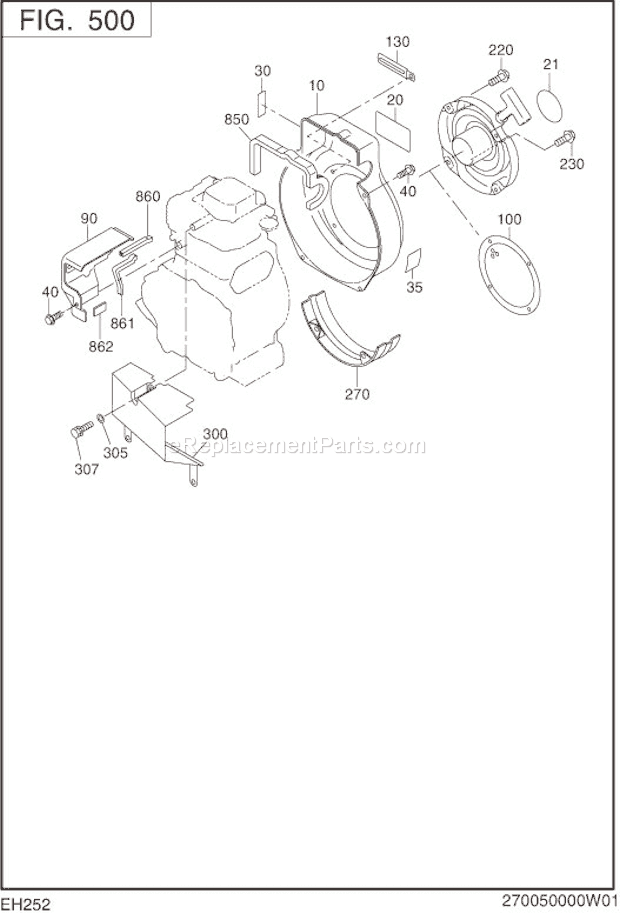 Subaru / Robin EH252B50010 Engine Cooling,Starting Diagram