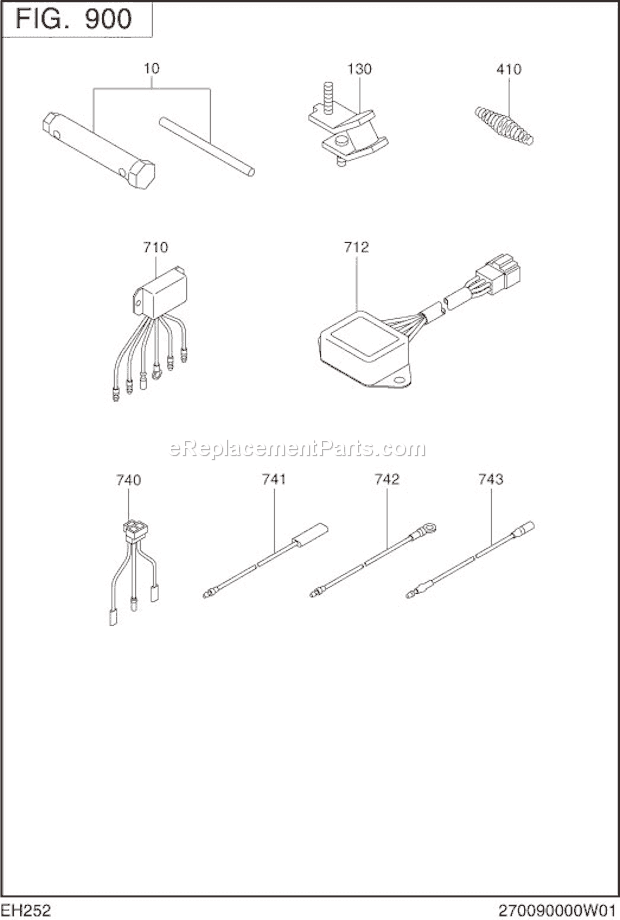 Subaru / Robin EH252D60370 Engine Accessories Diagram