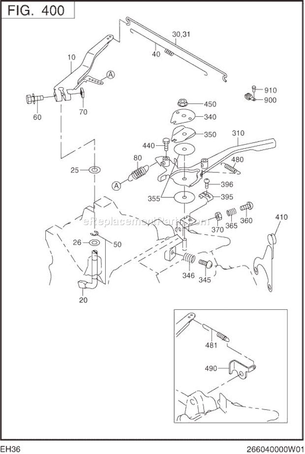 Subaru / Robin EH360D00210 Engine Governor,Operation Diagram