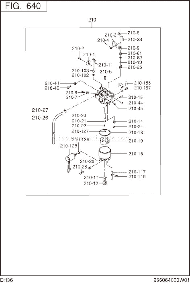 Subaru / Robin EH360D50000 Engine Page K Diagram