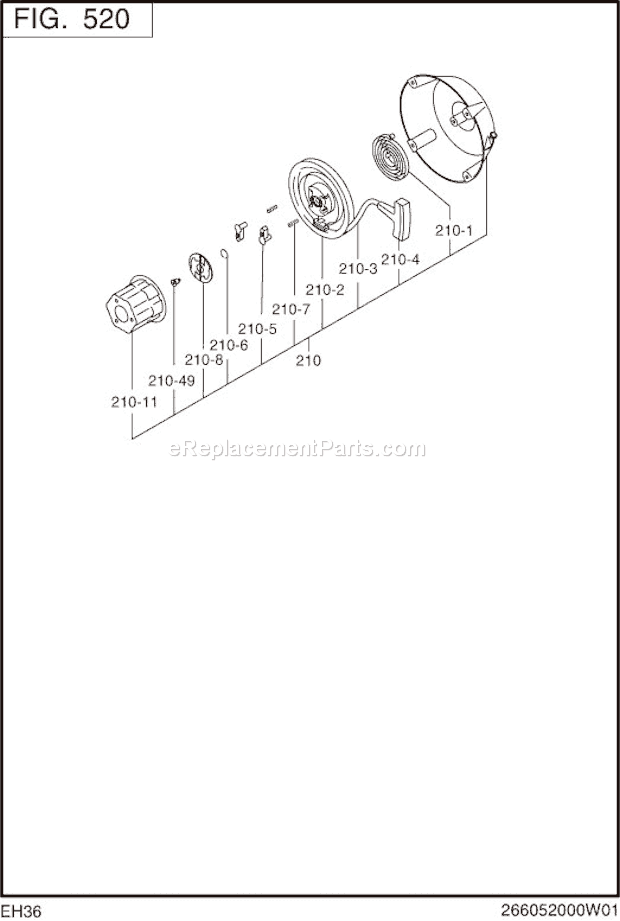 Subaru / Robin EH360D52040 Engine Page H Diagram