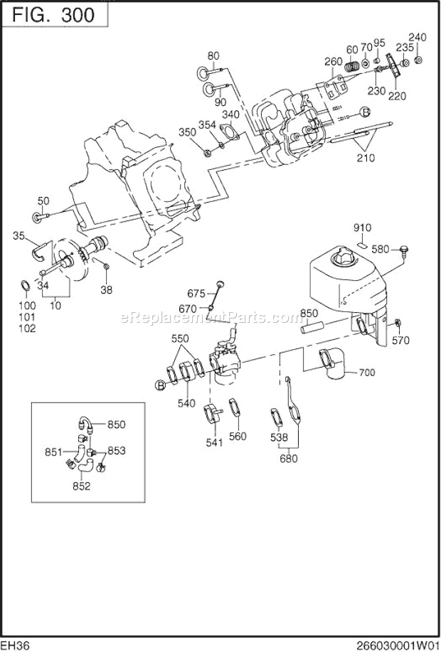 Subaru / Robin EH360D60000 Engine Intake Exhaust Group Diagram