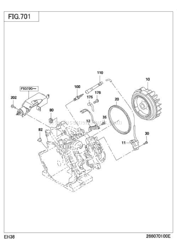 Subaru / Robin EH360DS0010 Engine Electric Device Grou Diagram