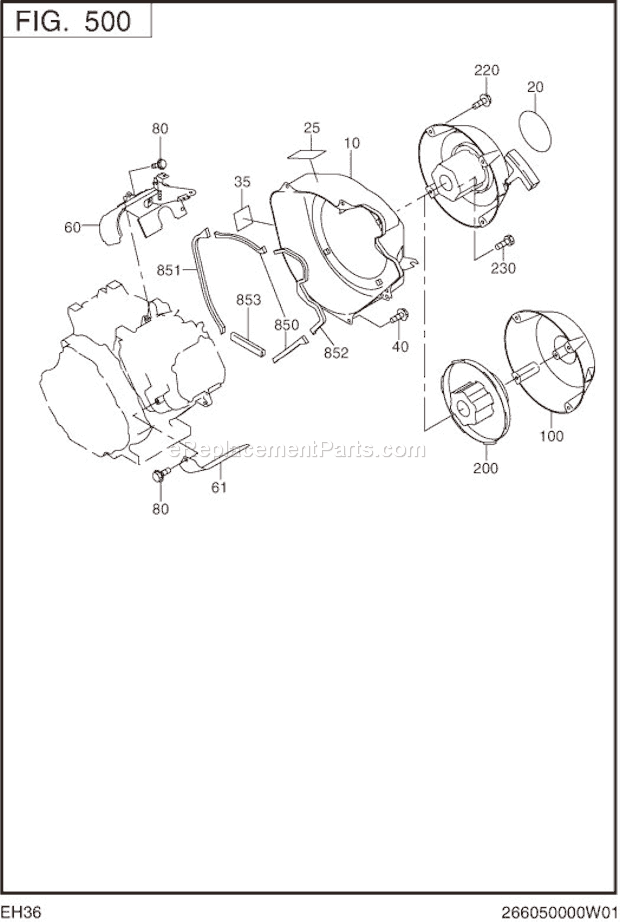 Subaru / Robin EH360DS2350 Engine Cooling.Starting Grp Diagram