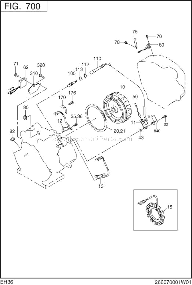 Subaru / Robin EH360YS2421 Engine Electric Device Diagram