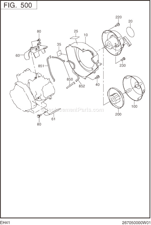 Subaru / Robin EH410D00150 Engine Cooling,Starting Diagram