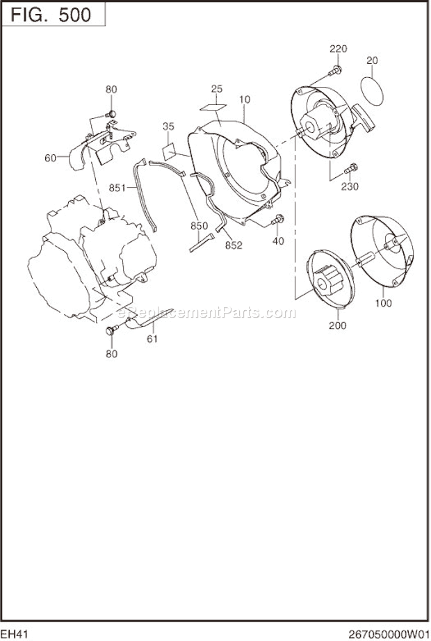 Subaru / Robin EH410D52420 Engine Cooling,Starting Diagram