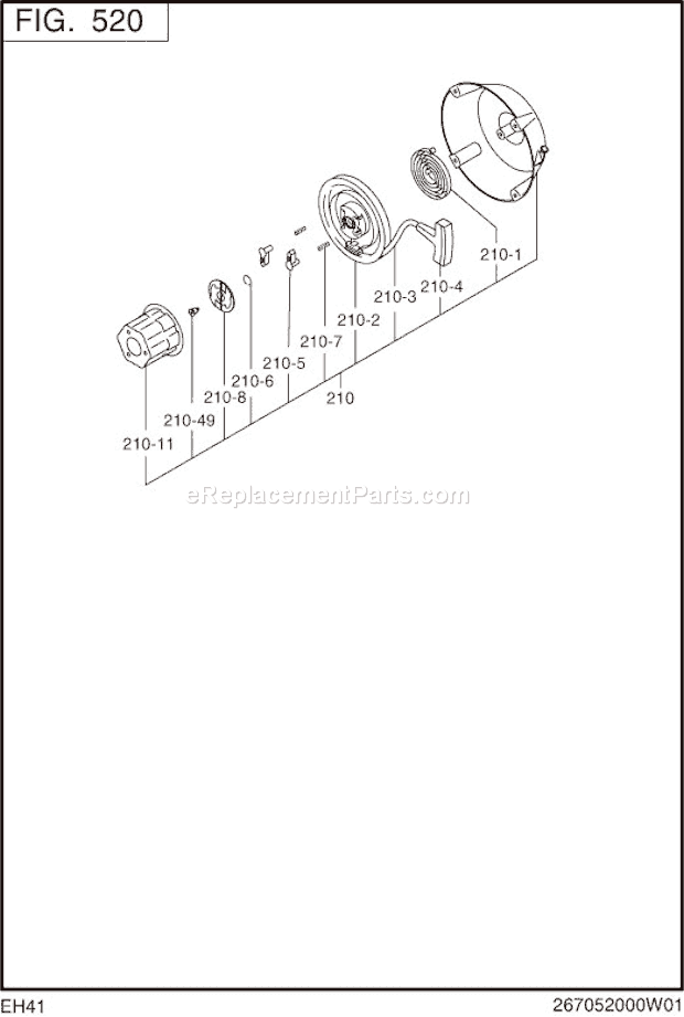 Subaru / Robin EH410D62112 Engine Page H Diagram