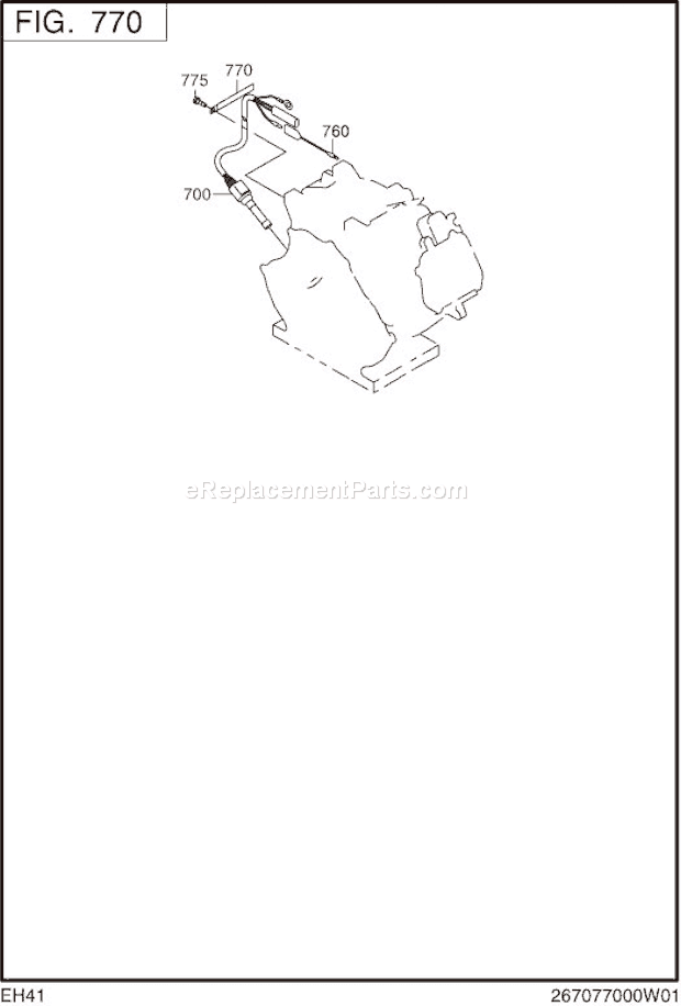 Subaru / Robin EH410D66070 Engine Oil Sensor Diagram