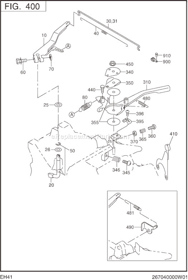 Subaru / Robin EH410DS2410 Engine Governor,Operation Diagram