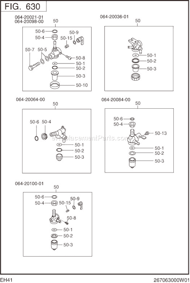 Subaru / Robin EH410DS6750 Engine Page J Diagram