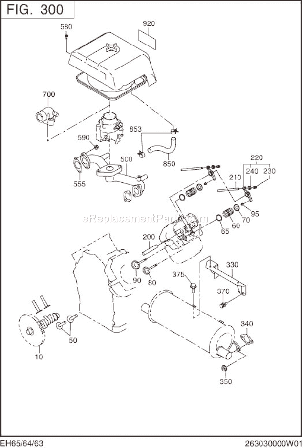 Subaru / Robin EH650DA2690 Engine Intake,Exhaust Group Diagram
