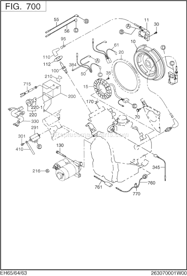 Subaru / Robin EH650DC0510 Engine Electric Device Gr Diagram