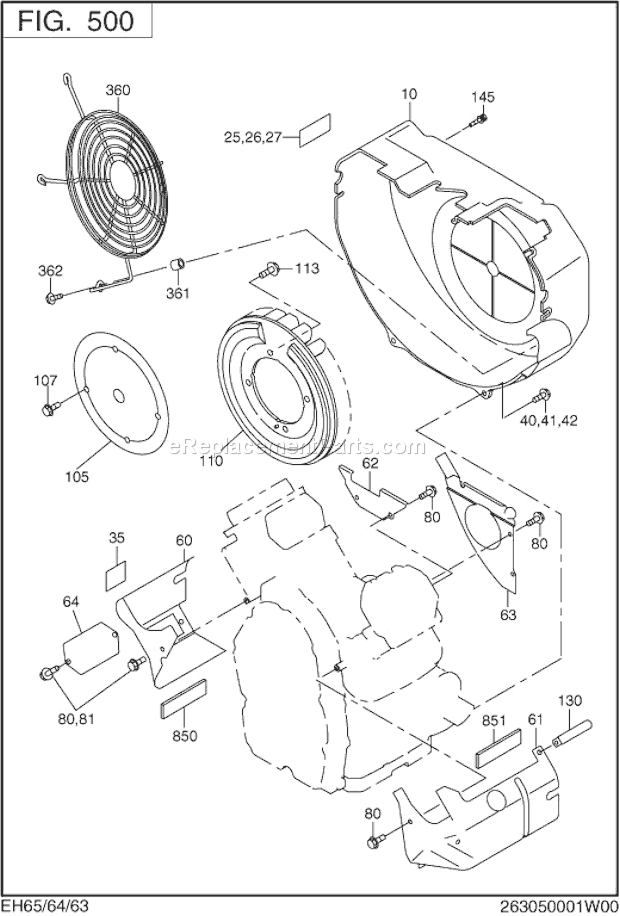 Subaru / Robin EH650DC251S Engine Cooling,Starting Gr Diagram