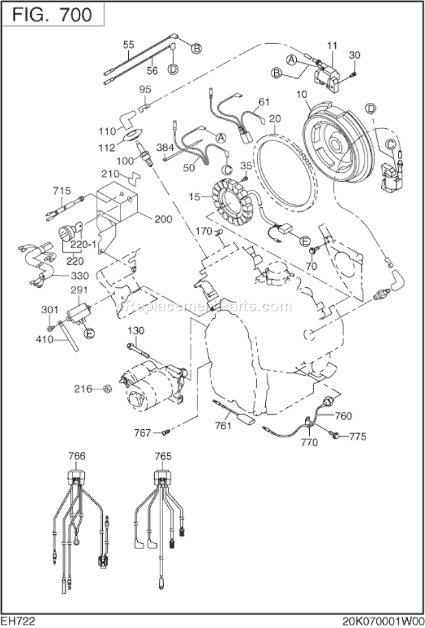 Subaru / Robin EH722DS2110 Engine Electric Device Gr Diagram