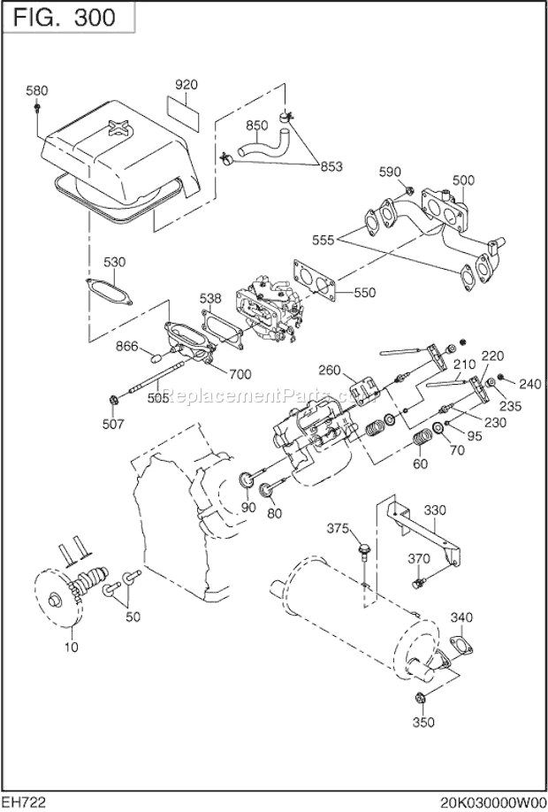 Subaru / Robin EH722DS2110 Engine Intake,Exhaust Group Diagram