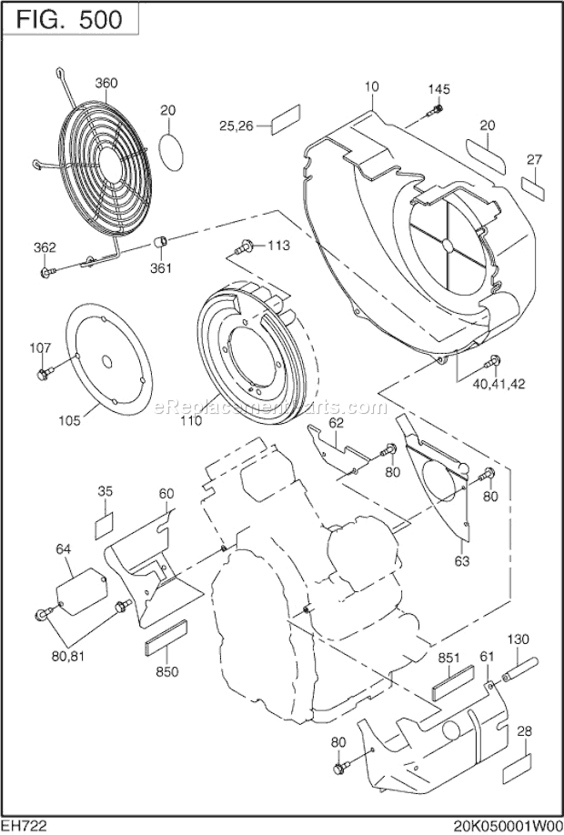 Subaru / Robin EH722DS2110 Engine Cooling,Starting Gr Diagram