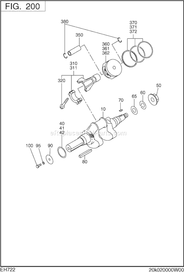 Subaru / Robin EH722DS5240 Engine Crank,Piston Group Diagram