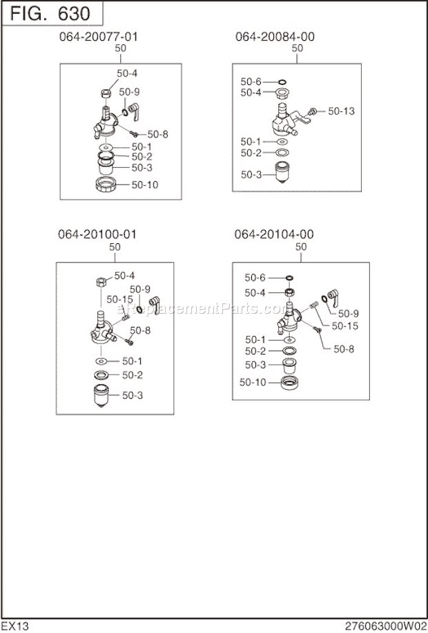 Subaru / Robin EX130D20180 Engine Page J Diagram