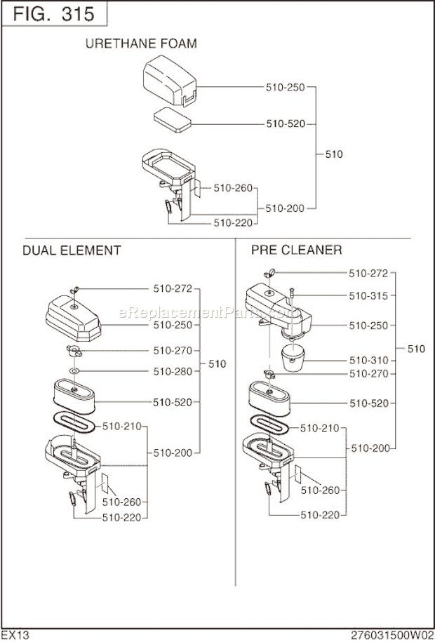Subaru / Robin EX130D40210 Engine Page D Diagram