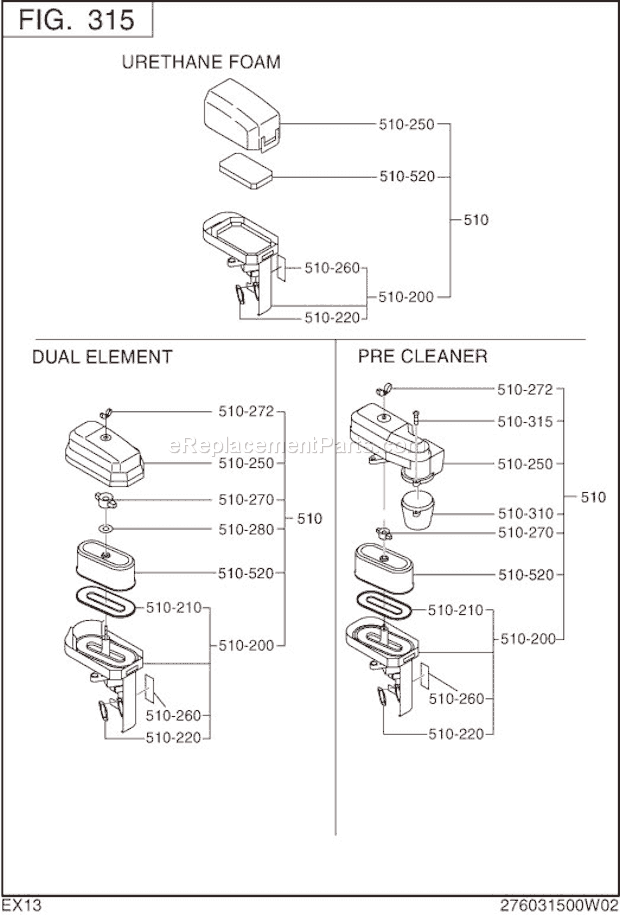 Subaru / Robin EX130D50080 Engine Page D Diagram