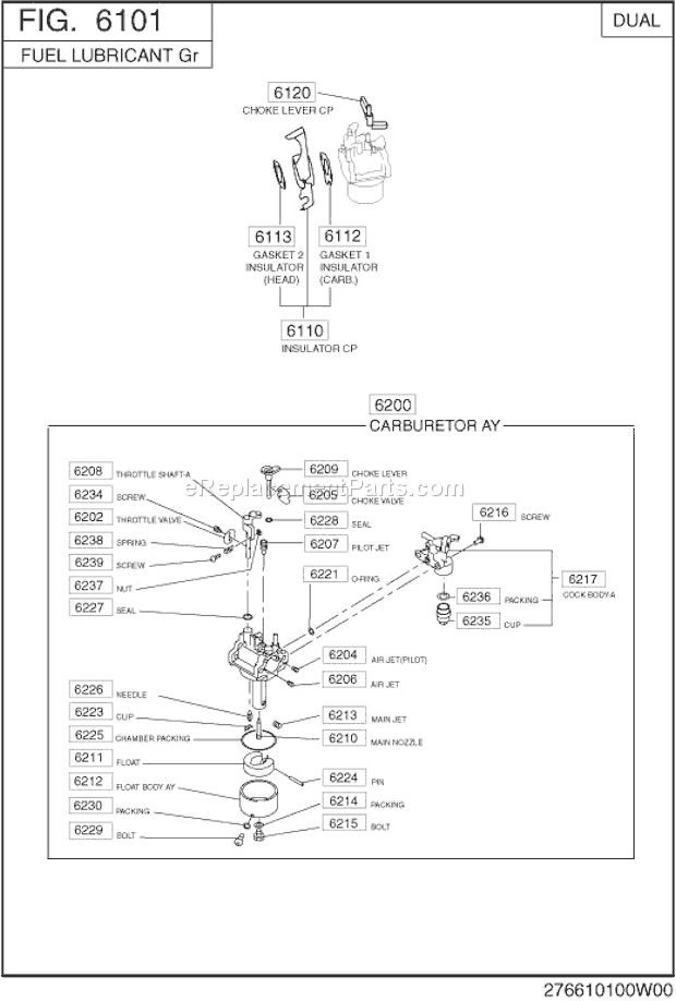 Subaru / Robin EX130D70210 Engine Page H Diagram