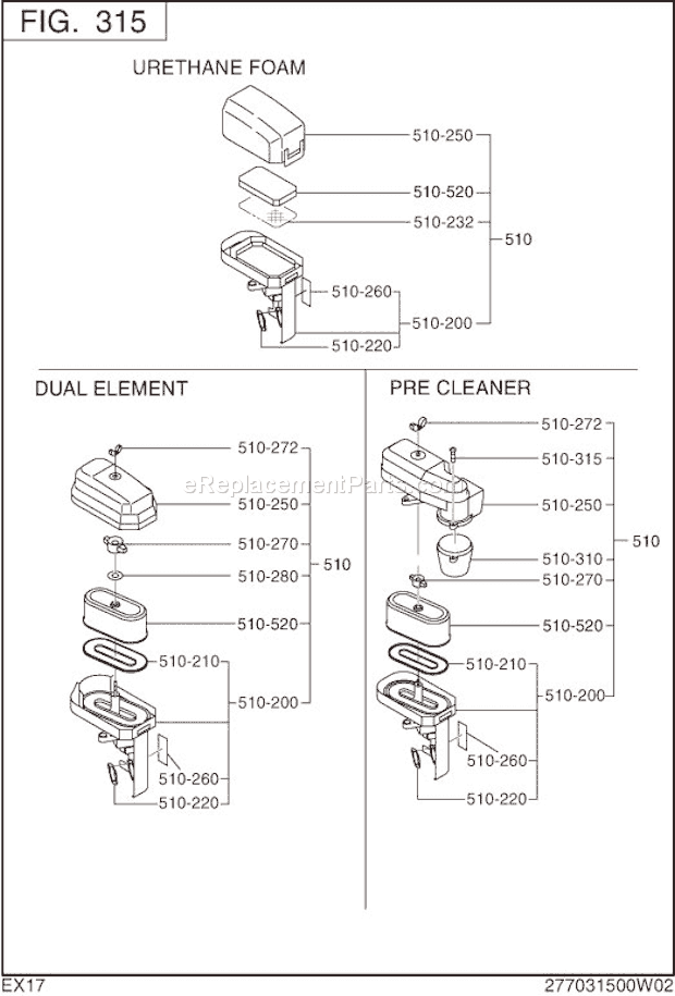 Subaru / Robin EX170D00051 Engine Page D Diagram