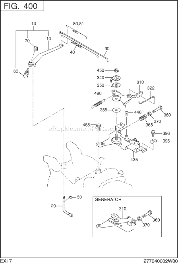 Subaru / Robin EX170D10210 Engine Governor,Operation Diagram