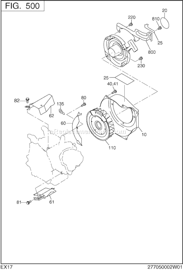 Subaru / Robin EX170D52081 Engine Cooling,Starting Diagram