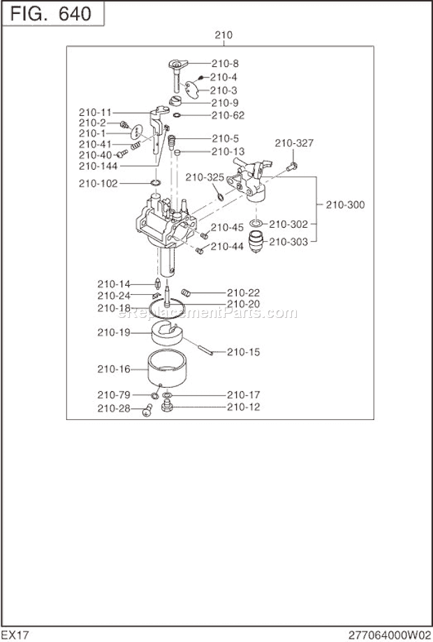 Subaru / Robin EX170D52320 Engine Fuel Lubricant Diagram