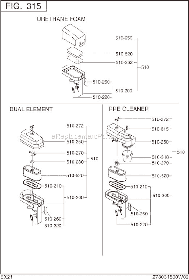 Subaru / Robin EX210D00012 Engine Page D Diagram