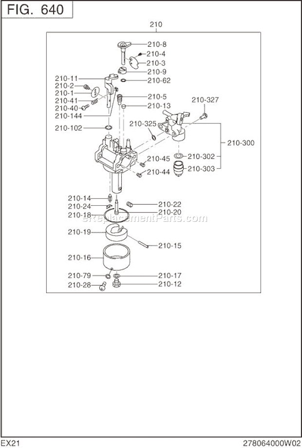 Subaru / Robin EX210D50061 Engine Page H Diagram