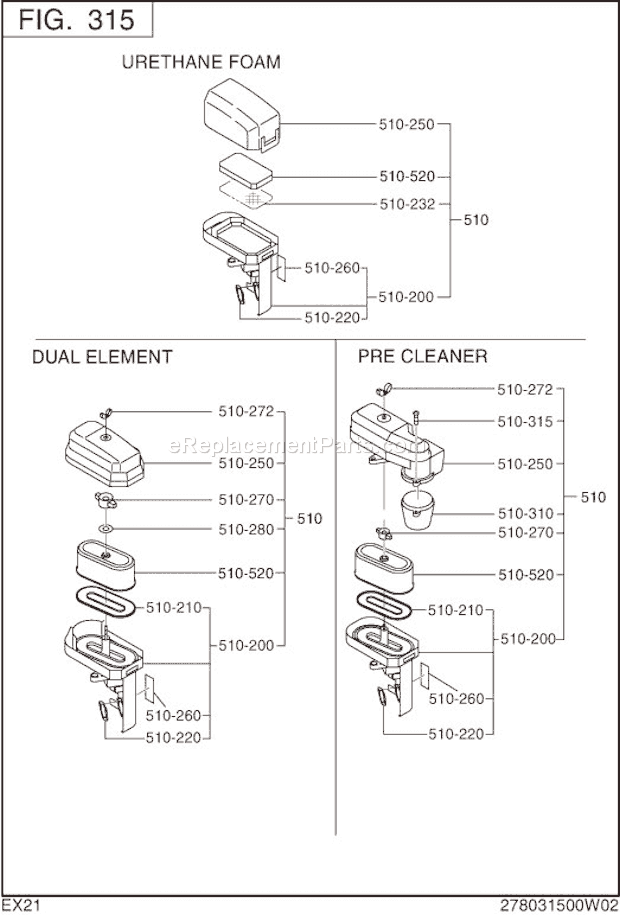 Subaru / Robin EX210D52052 Engine Page D Diagram