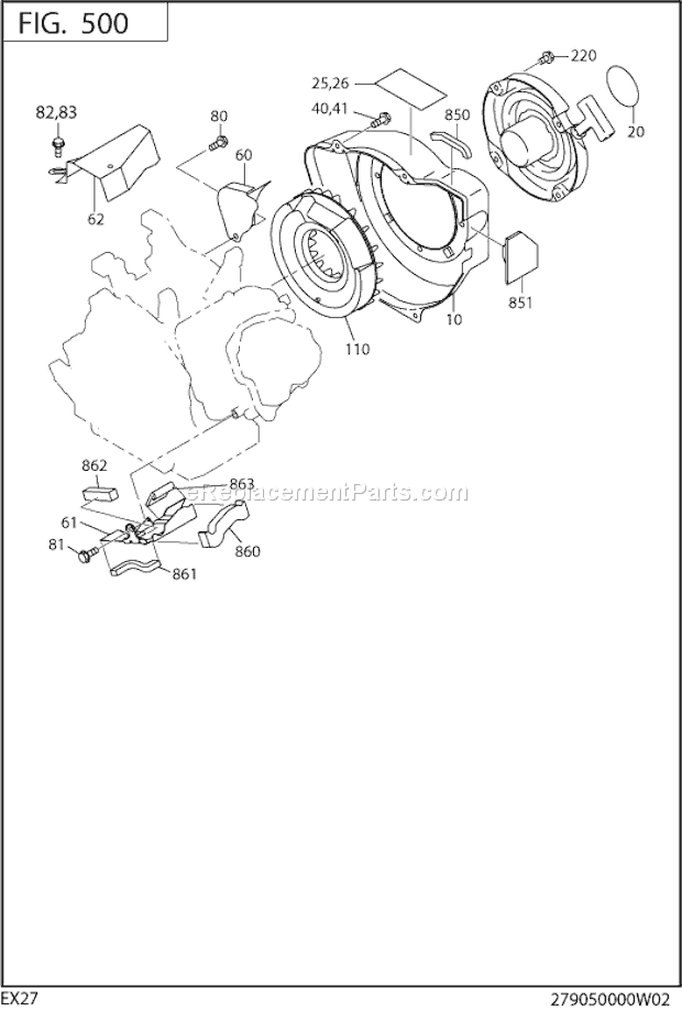 Subaru / Robin EX270D20101 Engine Cooling,Starting Diagram