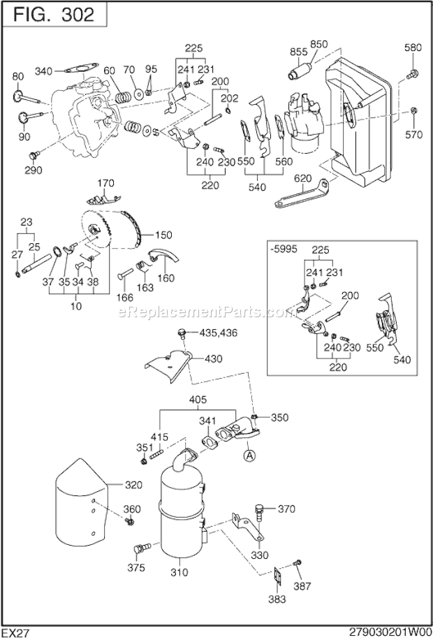 Subaru / Robin EX270D20200 Engine Intake,Exhaust Diagram