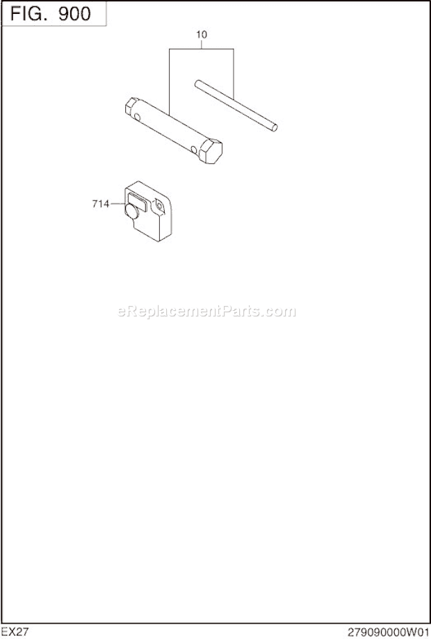 Subaru / Robin EX270D40040 Engine Accessories Label Diagram