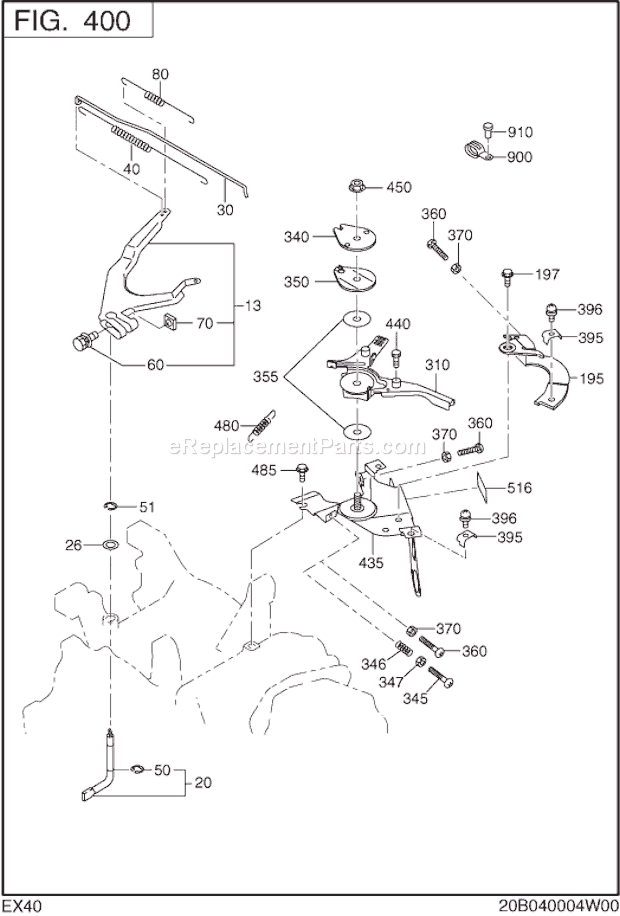 Subaru / Robin EX400DS2090 Engine Governor Operation Diagram