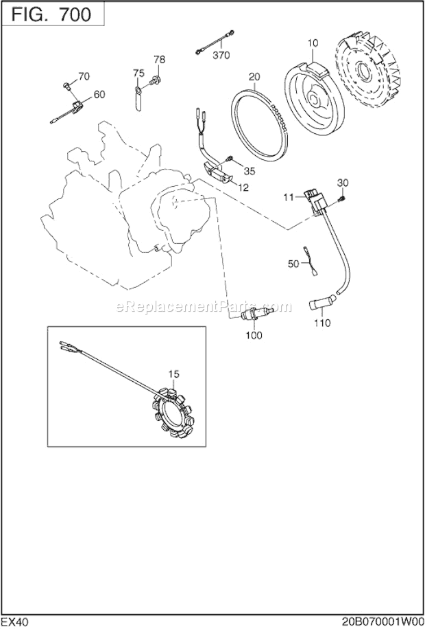 Subaru / Robin EX400SE5250 Engine Electric Device Diagram